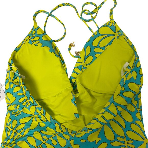 Trina Turks $184 Tropical Floral Print Halter One-Piece Swimsuit Size 8 NWT - Picture 8 of 10